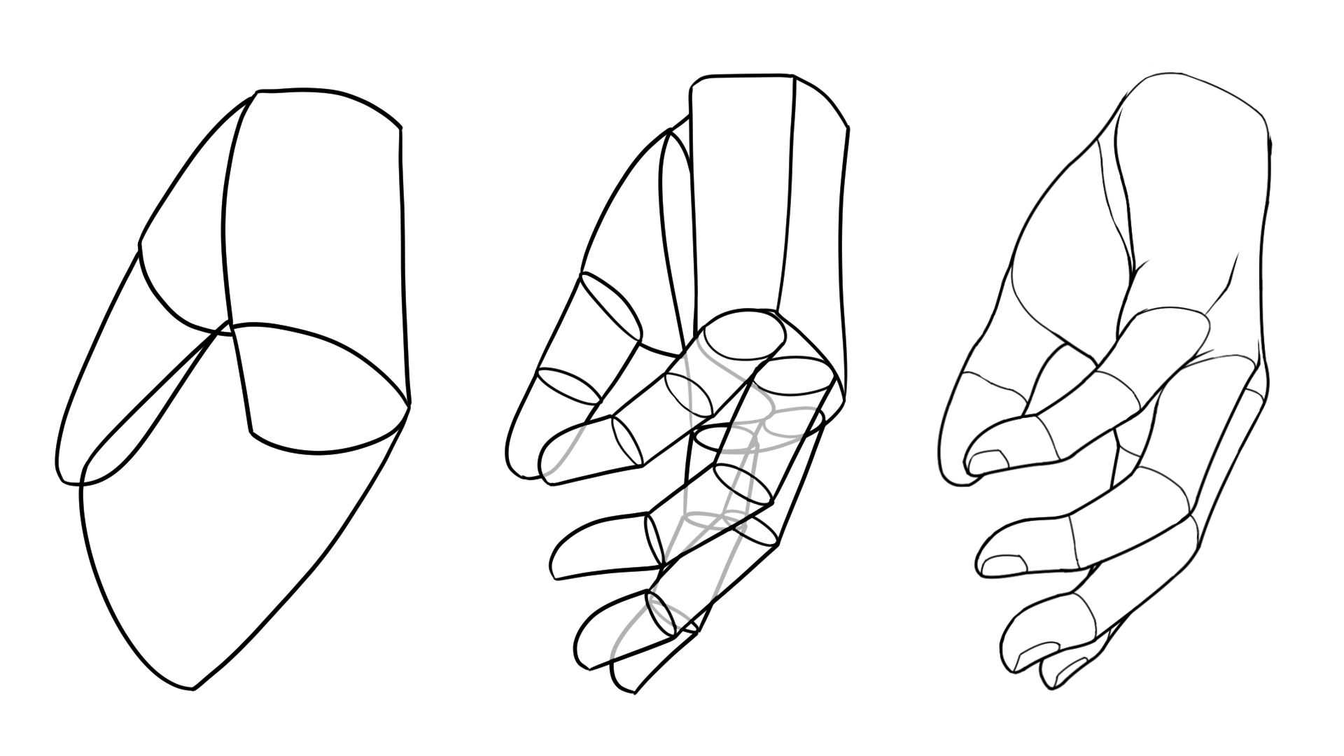 手を下ろしたポーズの描き方