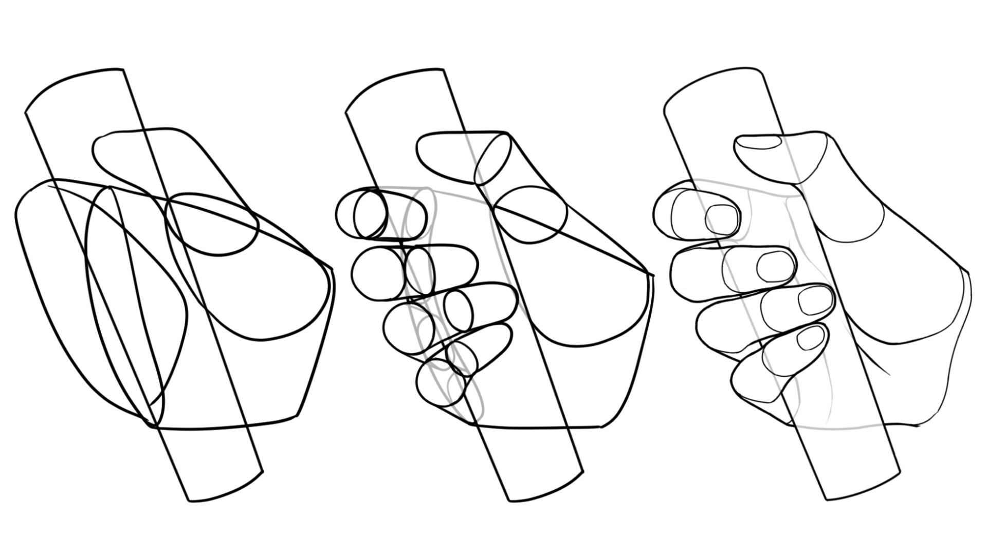 棒を握るポーズの描き方