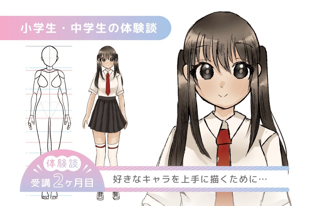いつも適当に描いてしまっていたけれど、体の描き方について見直せました！