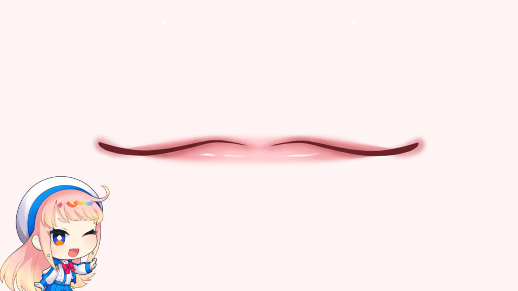 ブラシ塗りの唇の完成!