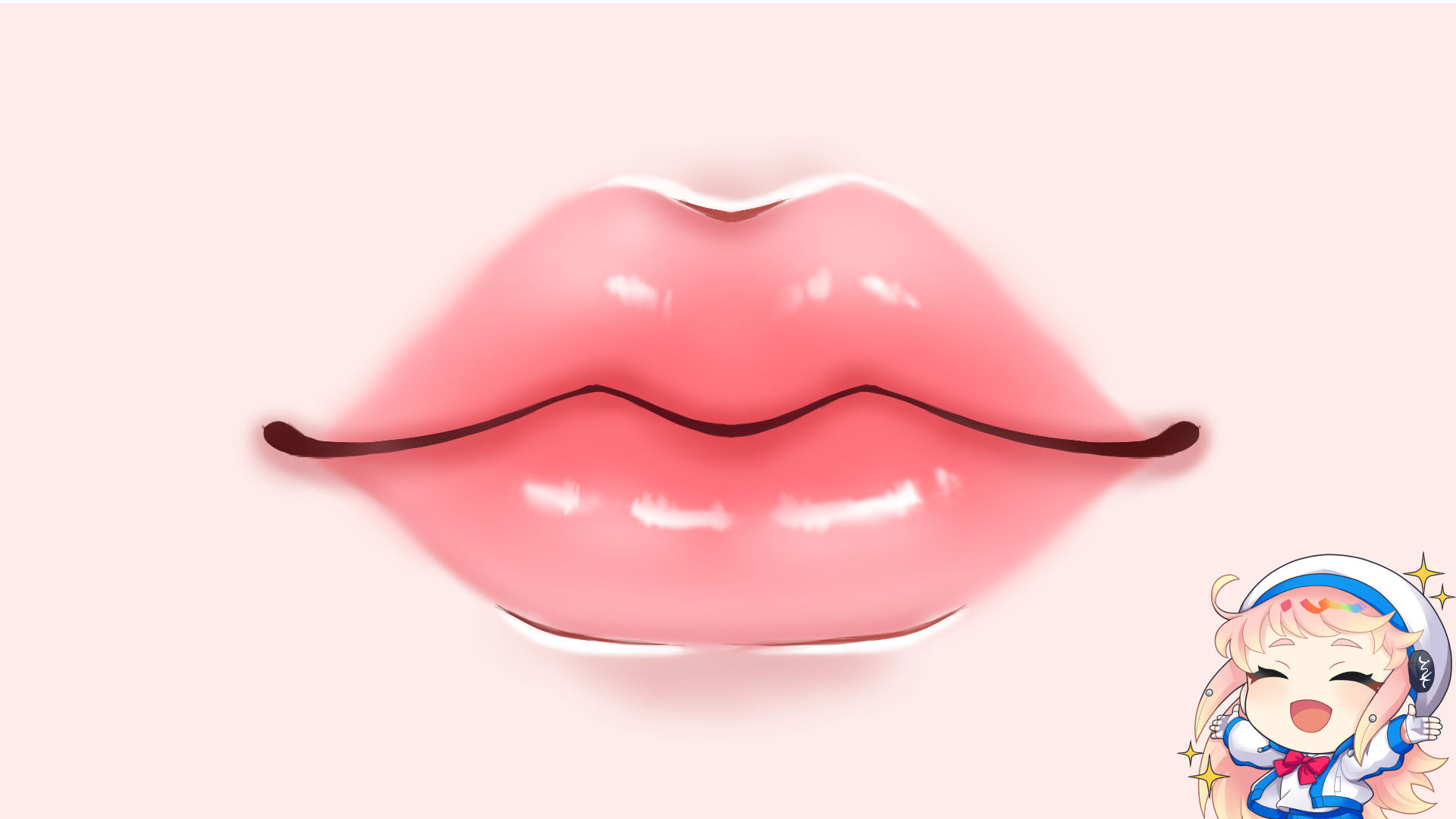 厚塗りの唇の完成！