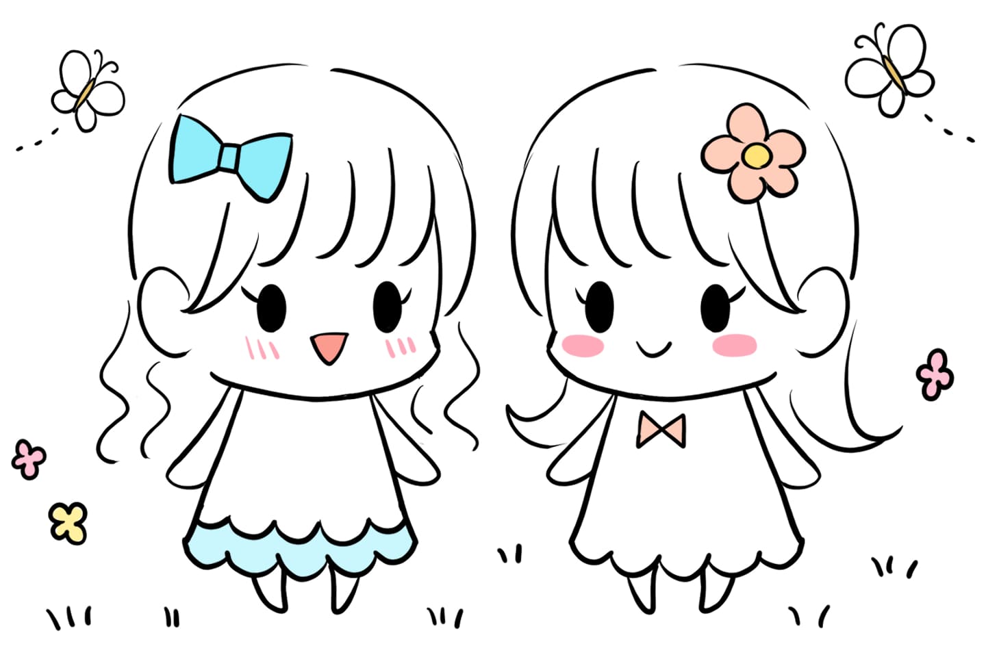 目立たせたい部分だけ塗っているイラスト