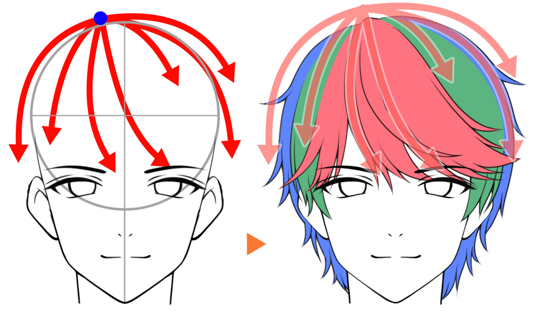 イケメンの髪型を描こう