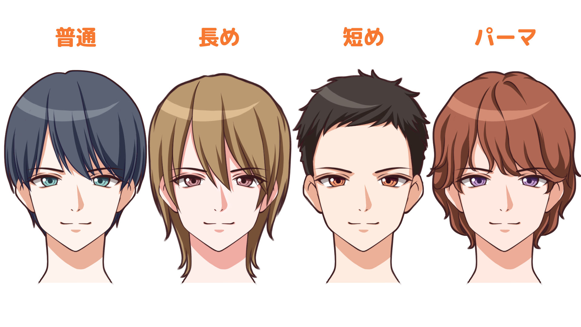 髪型の種類を知って描き分けよう