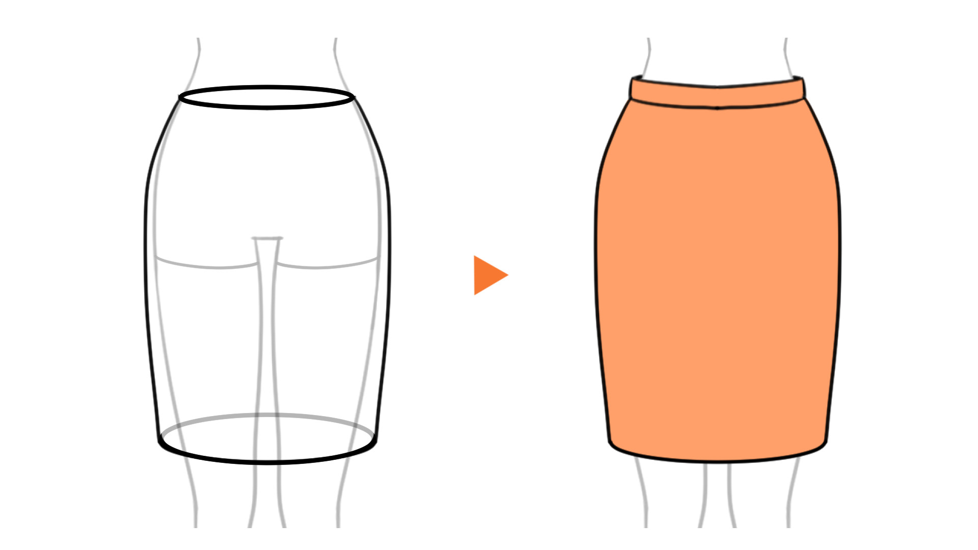 タイトスカートの描き方