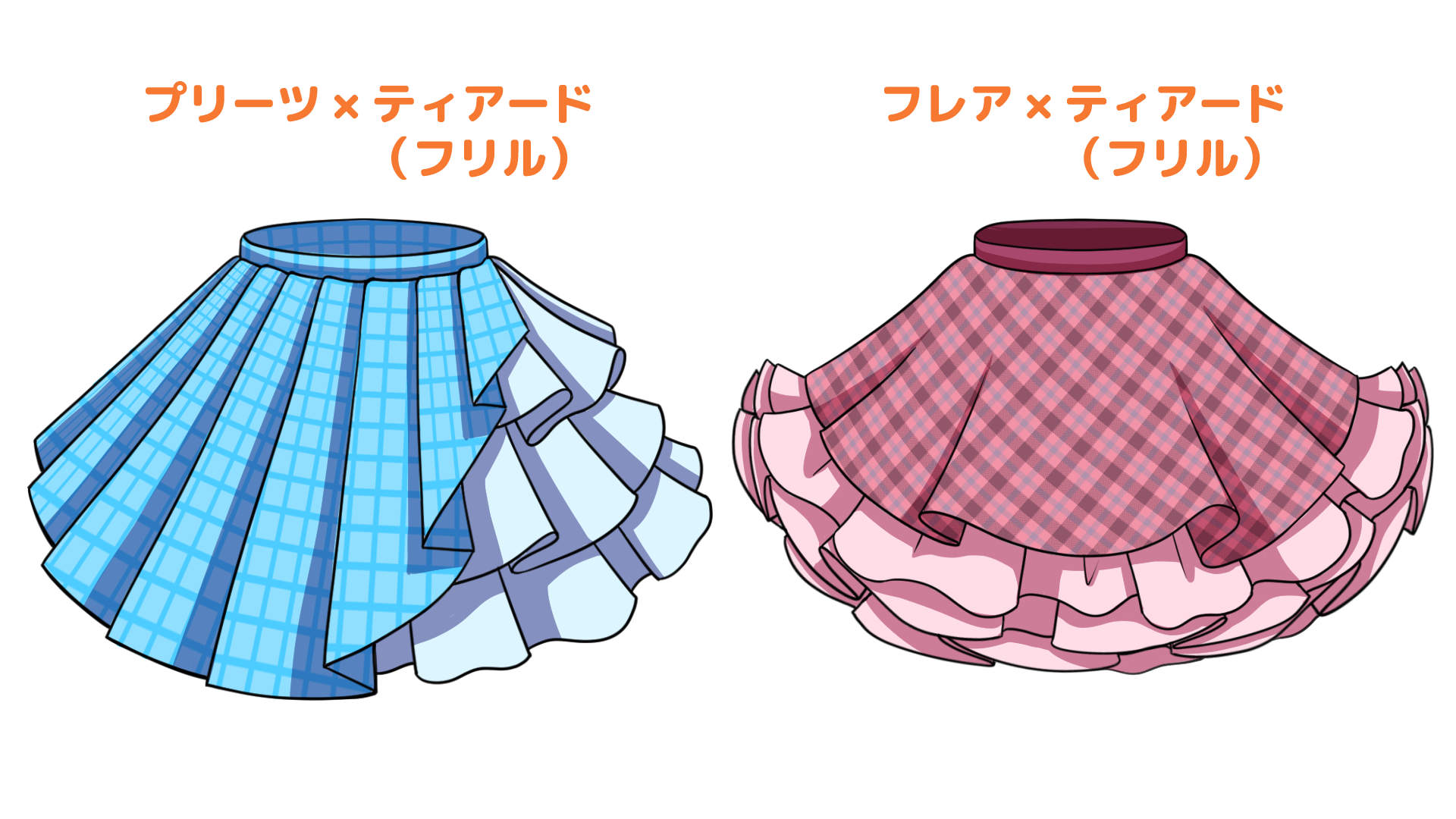 基本のスカートを組み合わせてオリジナルデザインにも挑戦しよう