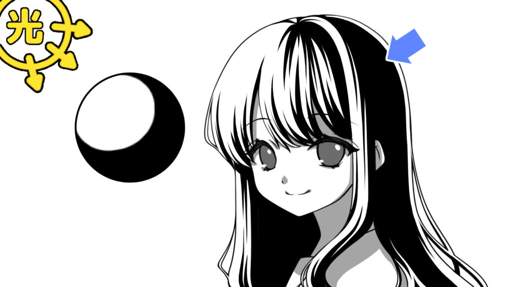 影にベタを塗る方法