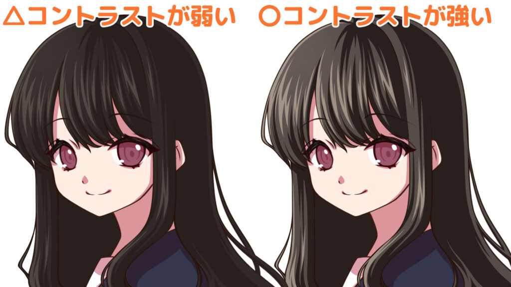 影が見えづらくなっている