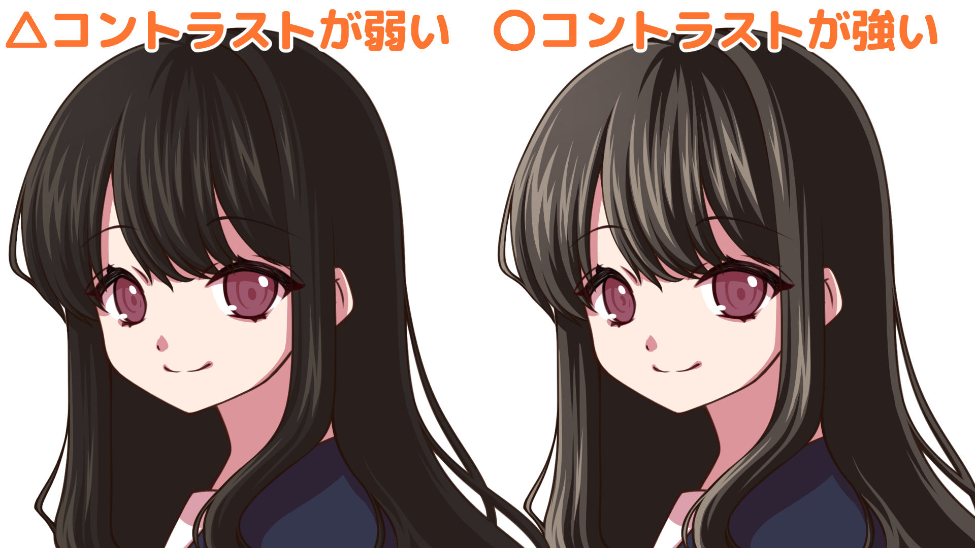 影が見えづらくなっている