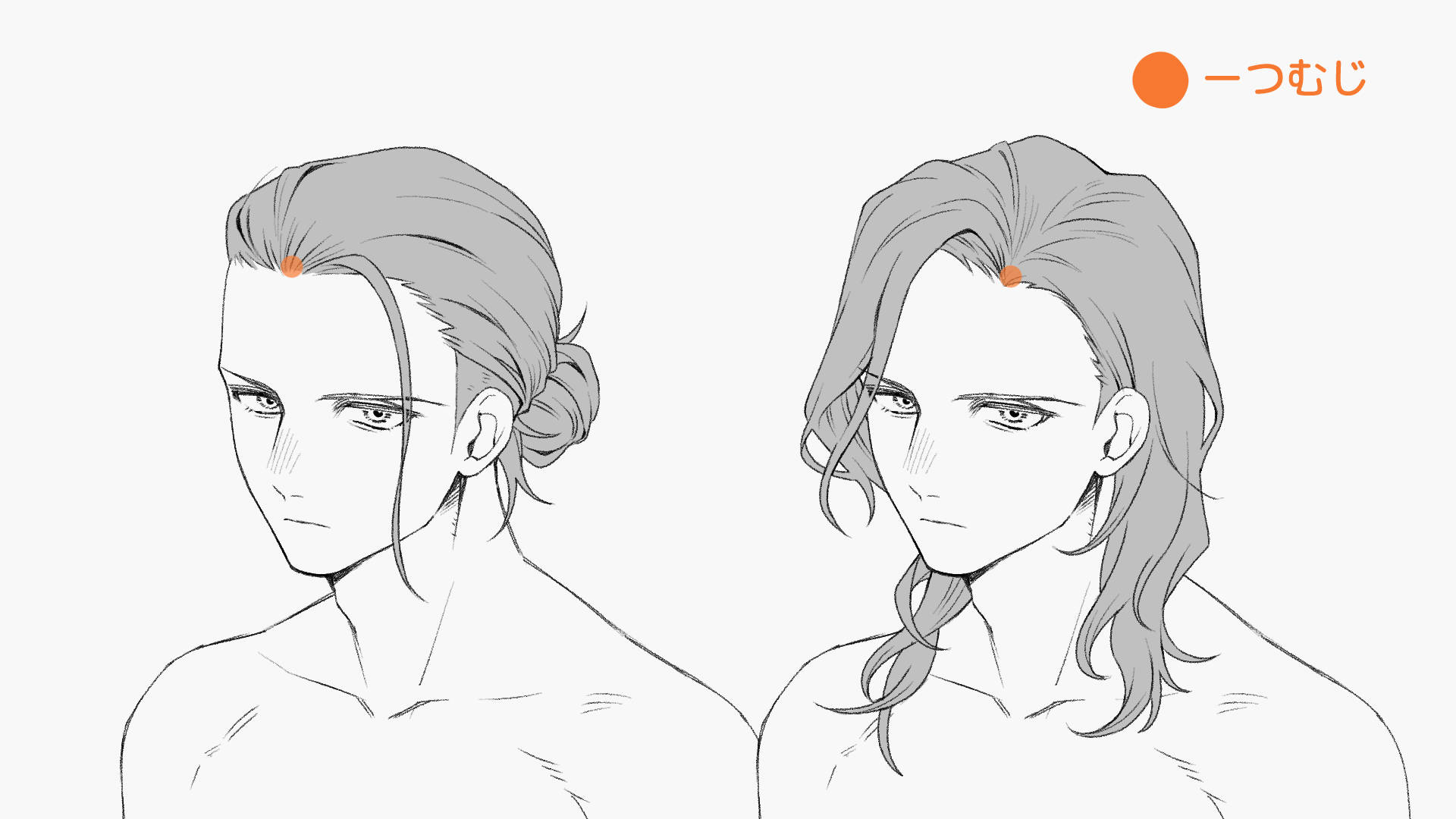 男性のロングヘアの髪型例