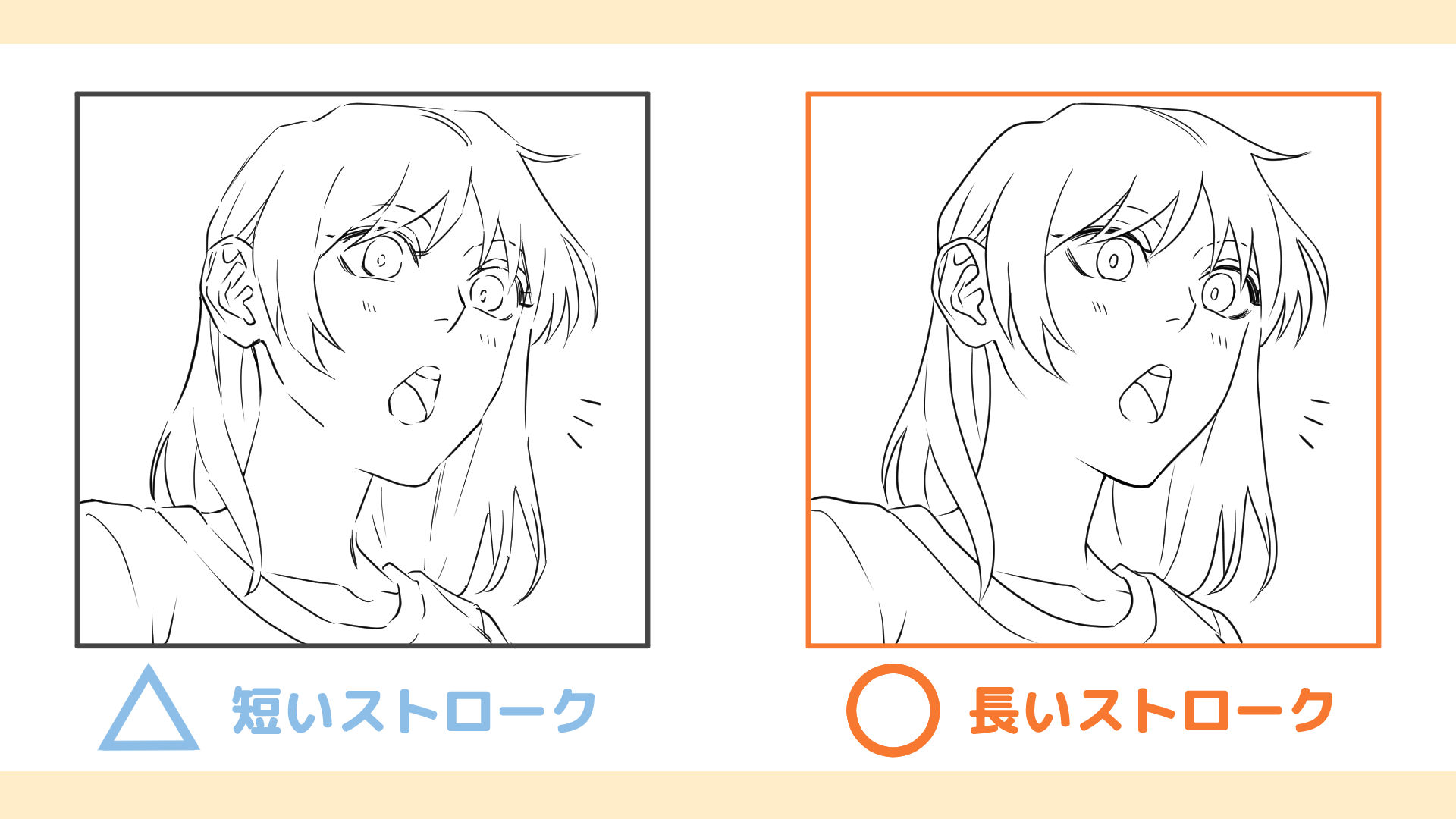 線のストロークの長さを意識することの大切さの解説