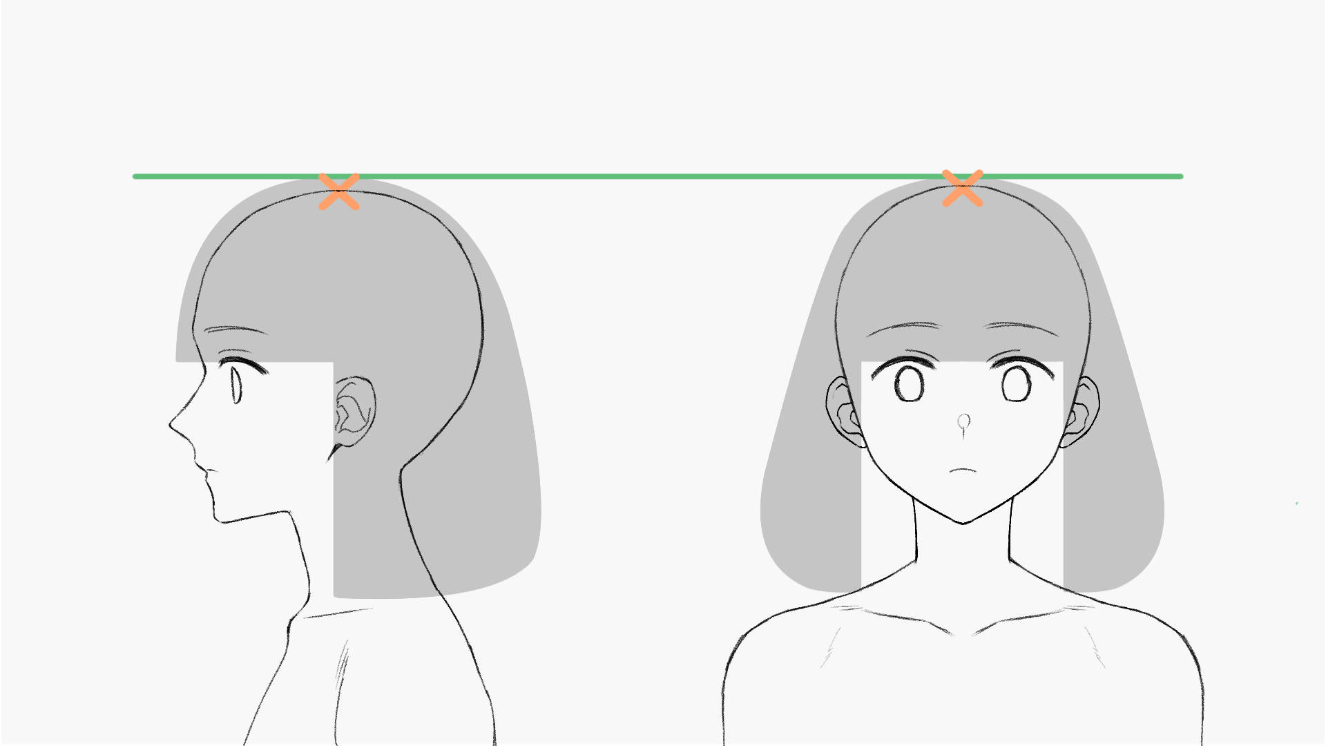 ボブの場合のシルエットの取り方解説