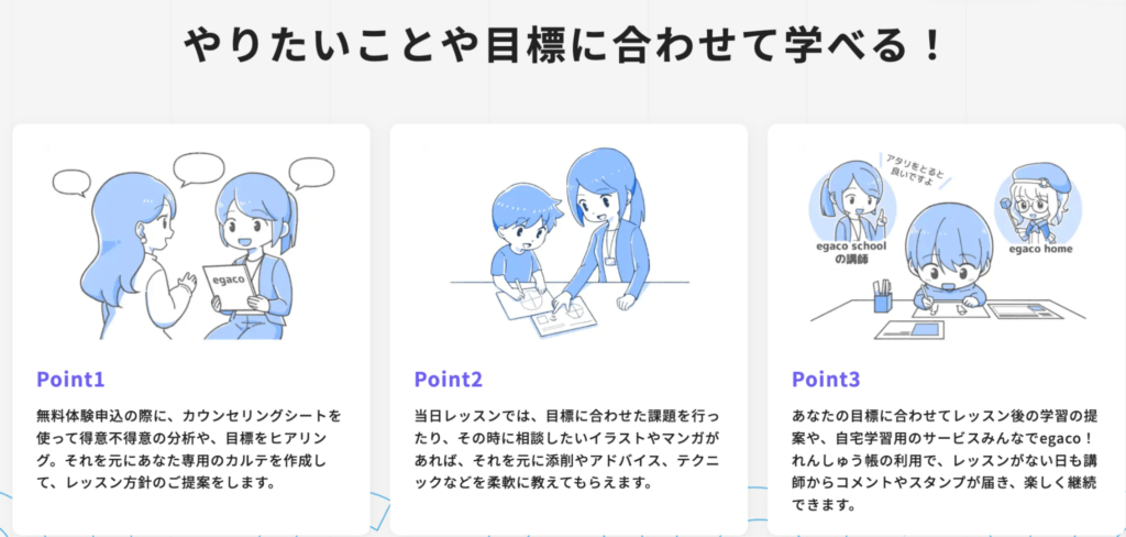 やりたいことや目標に合わせて学べる