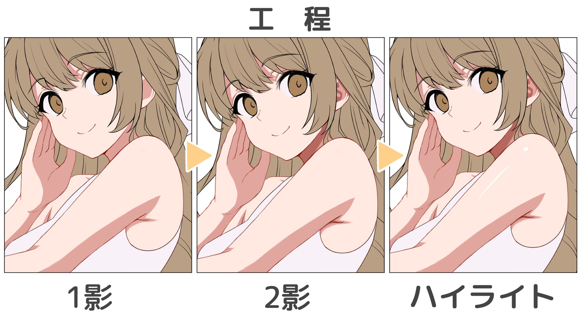 アニメ塗りの工程