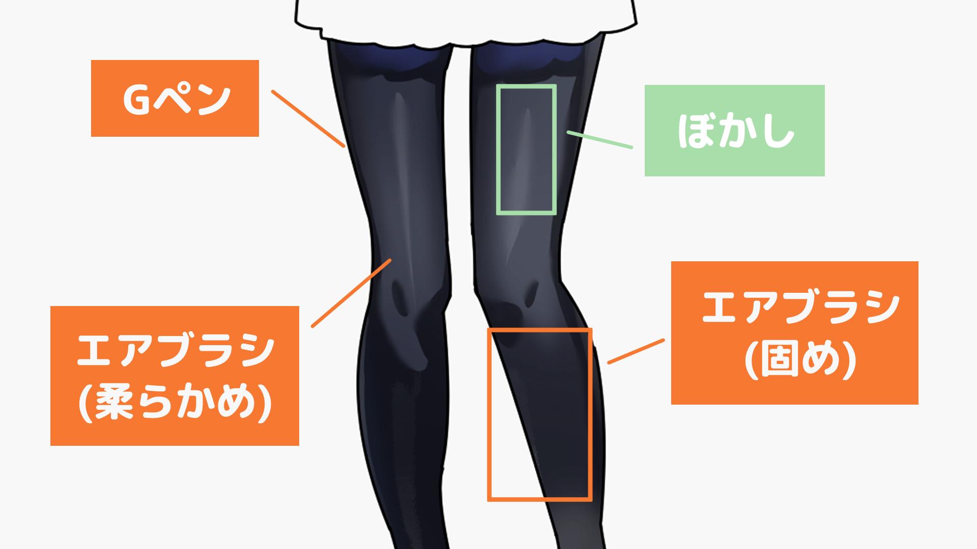 タイツ塗りに使うブラシ（手順画像 2）