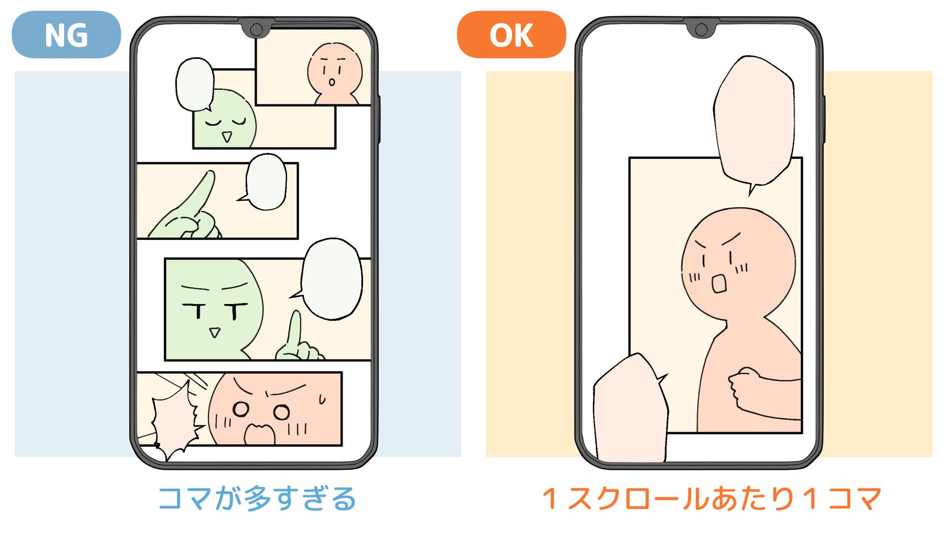 コマ数は1スクロールに1コマが基本（手順画像 7）