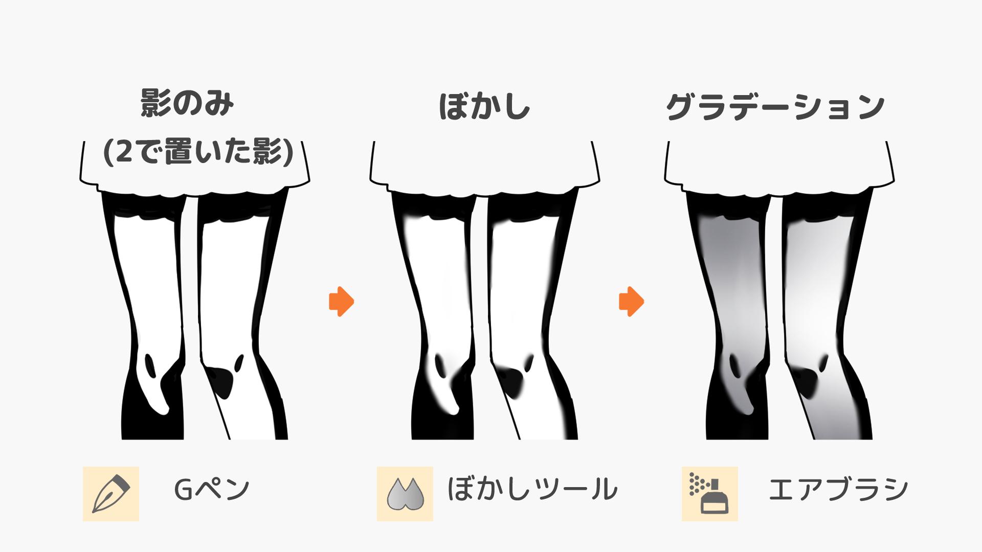 4．ぼかしと色の調整で自然な立体感を出す（手順画像 17）