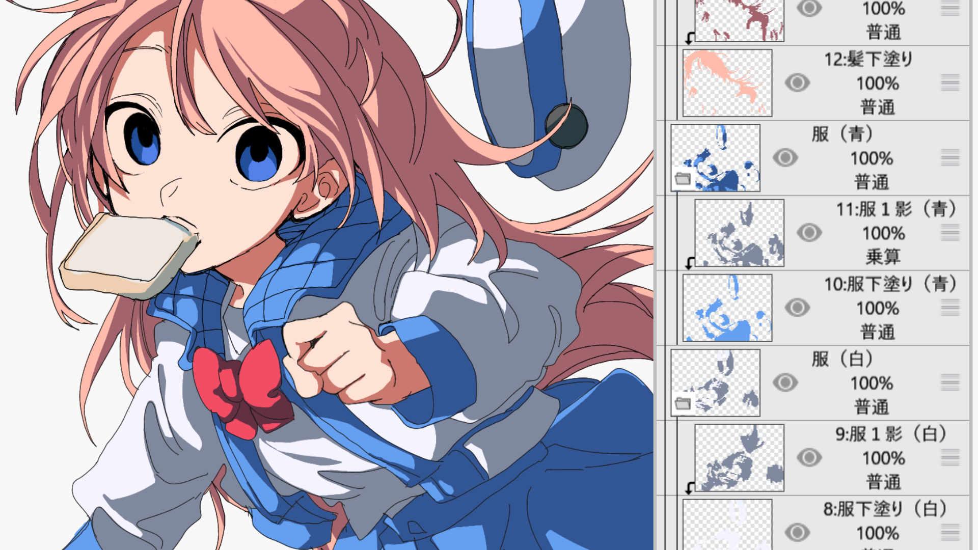 １影を入れる（手順画像 17）