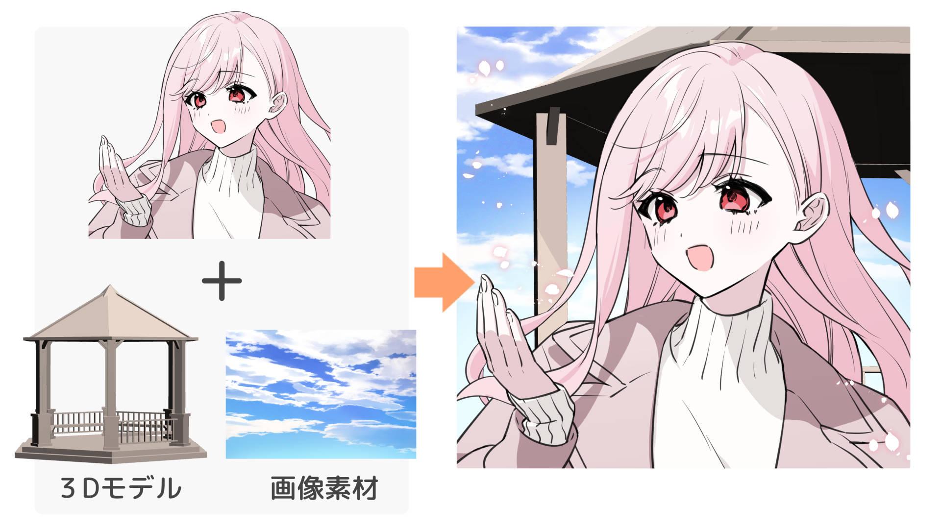 背景は画像素材や3Dを活用しよう！（手順画像 29）