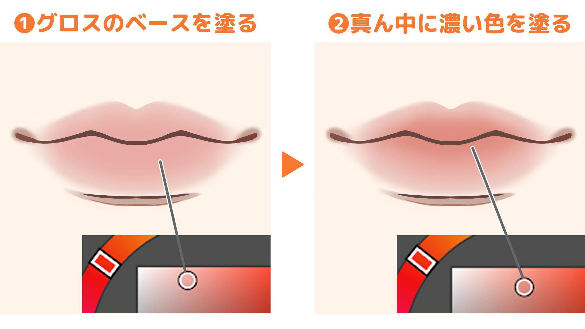 STEP2:グロスの色を乗せる（手順画像 10）